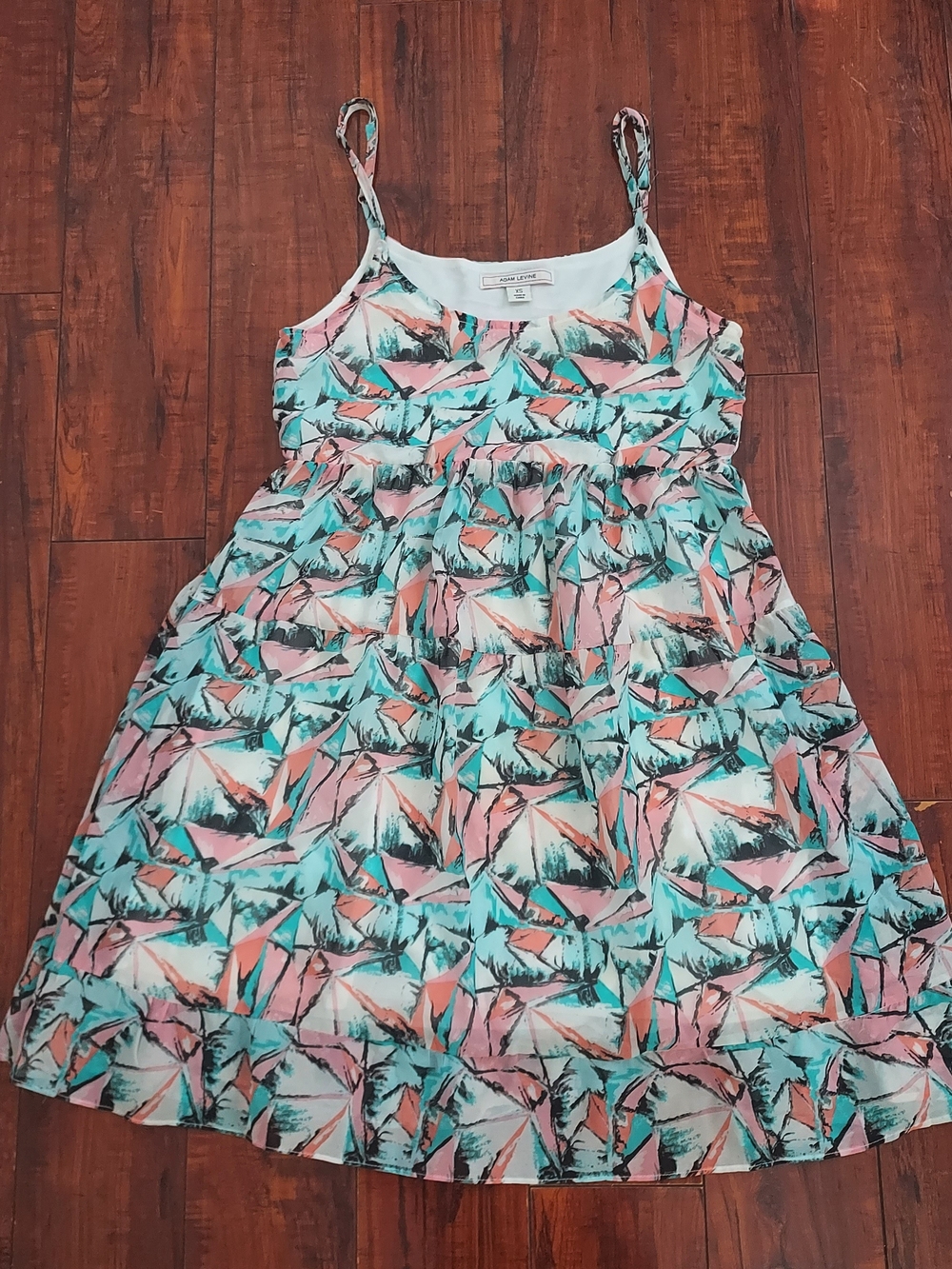 Adam Levine Collection Turquoise & Pink Tropical Print Sundress